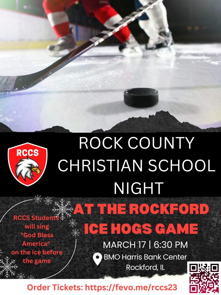 Rock County Christian School Night at Rockford Ice Hogs Game Flyer