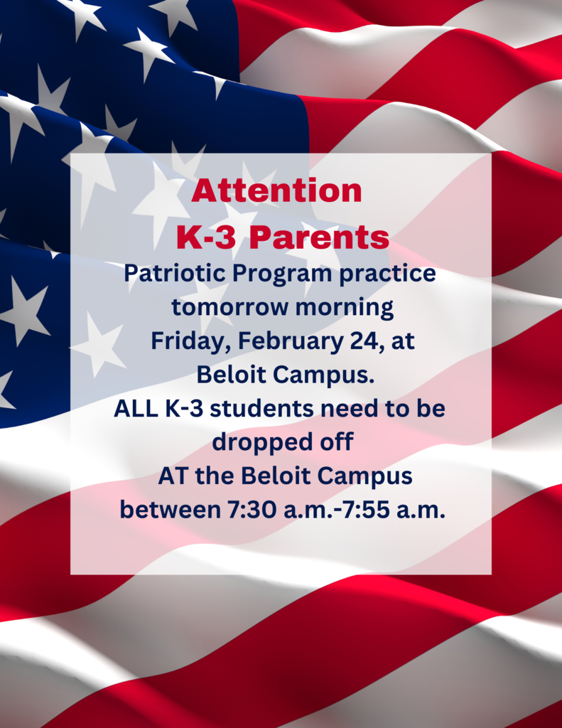 Rock County Christian School Patriotic Program Announcement